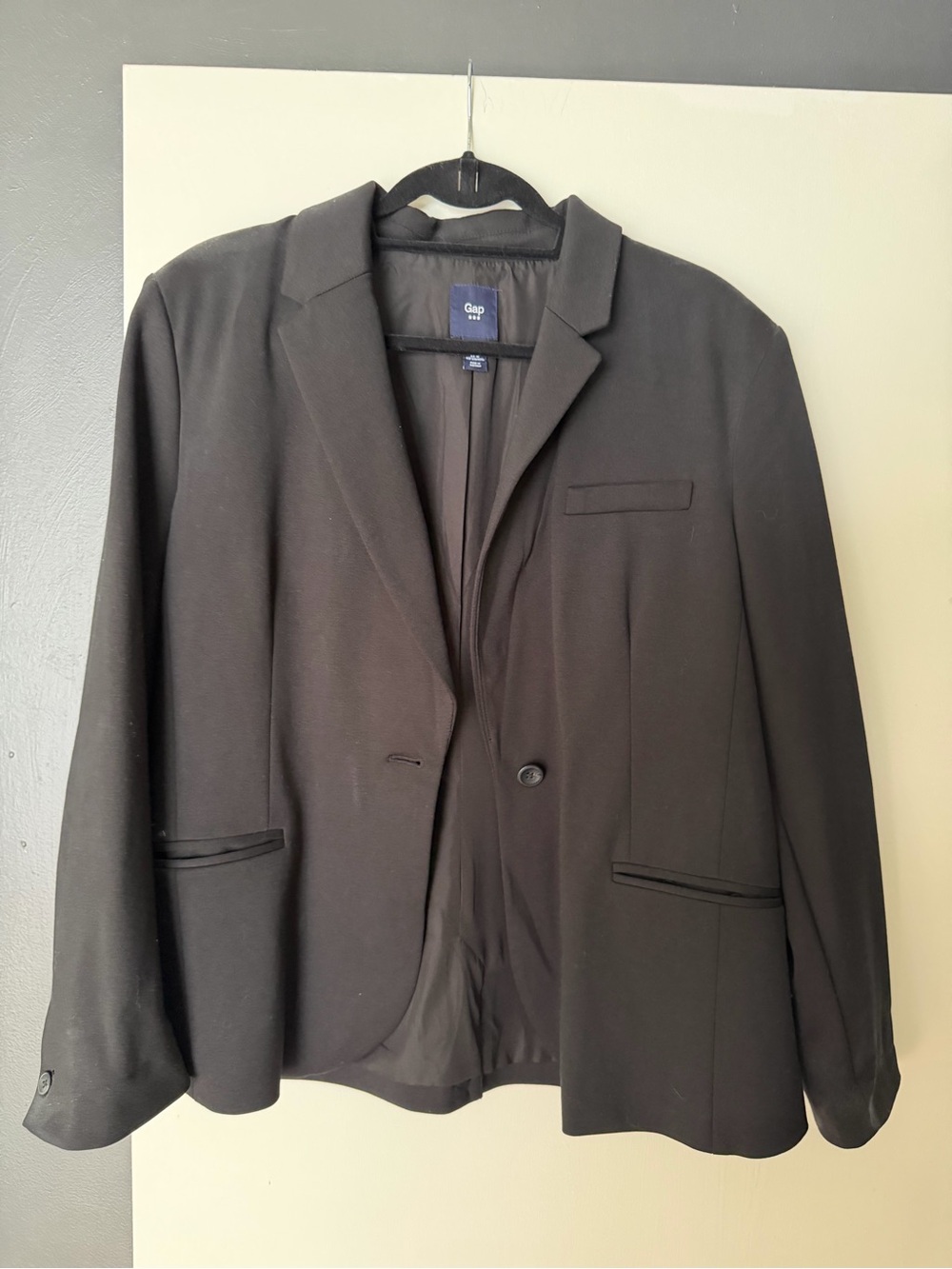 GAP Black Women's Blazer with Navy Label